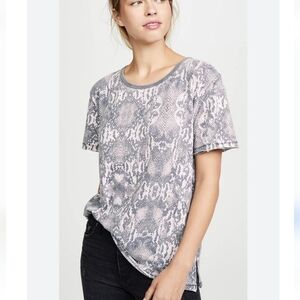 Free People Tourist Tee in Black Combo Snake Size Medium
